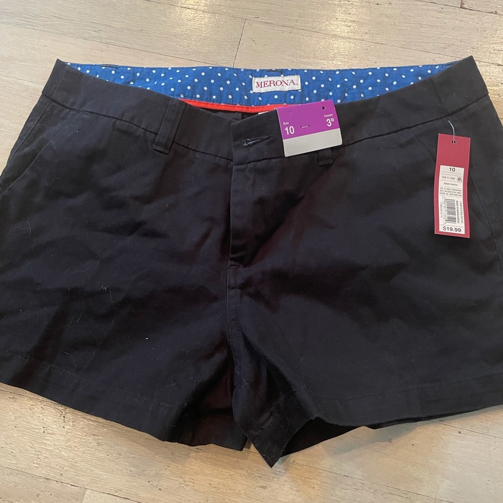 Merona Black Khaki Shorts NWT